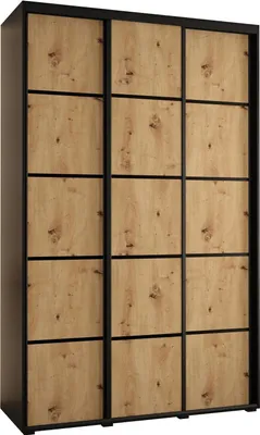 Produktbild von MEBLE KRYSPOL Davos 4 Schrank, drei Türen - 235,2x160x45 cm - Schwarz Artisan Schwarz