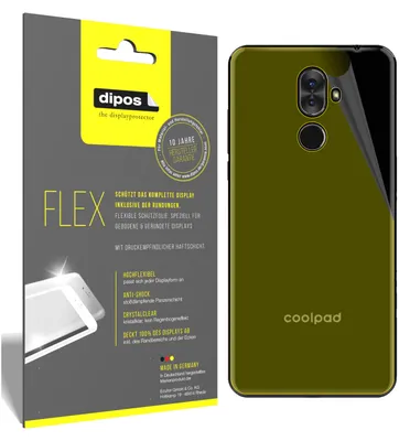 Produktbild von 3x Coolpad Note 8 Rückseite Schutzfolie Folie, 100% Displayabdeckung, dipos Flex
