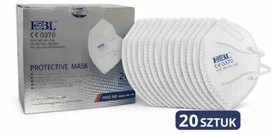 Produktbild von FFP2 Atemschutzmaske 5-lagig, weiß, CE0370 , 20 Stück | KBL+100 Antimaske