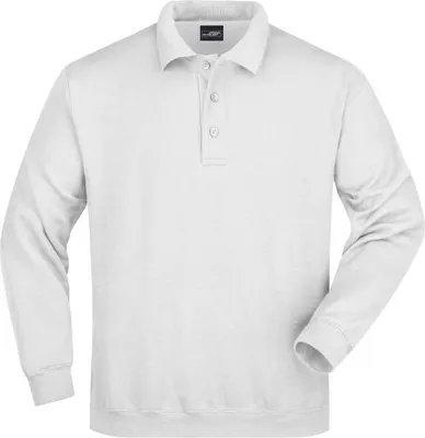 Produktbild von James & Nicholson Polo-Sweatshirt, Gr. 2XL, weiß
