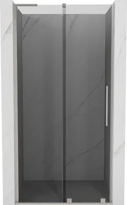 Produktbild von Mexen Velar L Schiebetür Duschkabine 100 cm, Graphit, Gebürsteter Nickel - 871-100-003-41-97