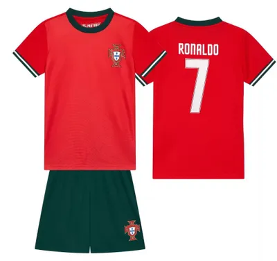 Produktbild von Cristiano Ronaldo Portugal Fußball Trikot Set Heim - CR7 - Kind - 128