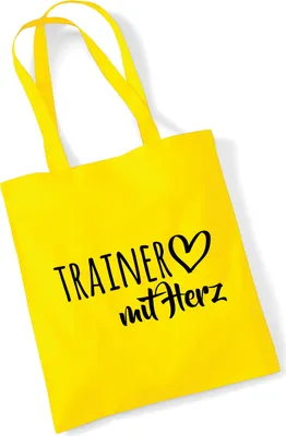 Produktbild von Huuraa Jutebeutel Trainer mit Herz 10 Liter Yellow Baumwolle Tasche Geschenkidee