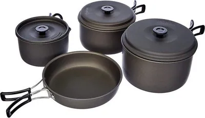 Produktbild von Famanu Camping Kochgeschirr Set - 8-teilig, Aluminium, Outdoor