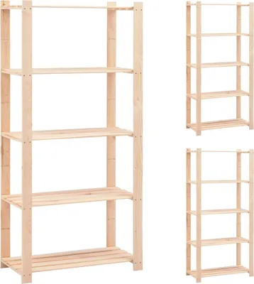 Obrázek produktu pro Regály 5 polic 3 ks 80 x 38 x 170 cm masivní borovice 250 kg