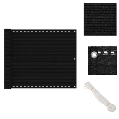 Obrázek produktu pro vidaXL Balkonová zástěna černá 75x300 cm HDPE - Slunečníky a sluneční clony