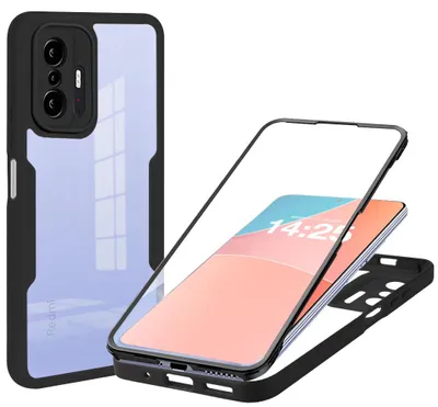 Produktbild von 360 Grad Rundum Schutz Handyhülle für Xiaomi 11T / 11T Pro Full Cover Vollschutz Case Farbe: Schwarz