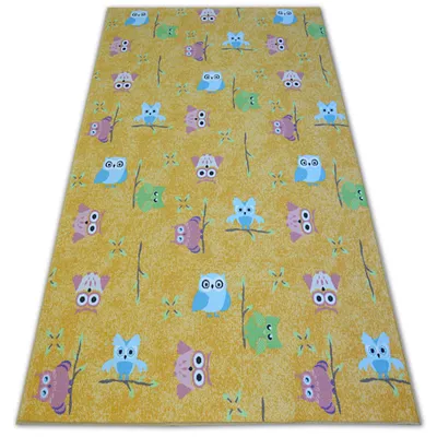 Zdjęcie produktu dla Dywan dla dzieci OWLS SOWY SÓWKI żółty 100x250 cm