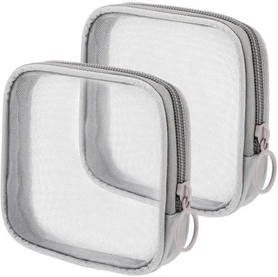 Produktbild von Ibenzoa® 2er-Set wasserdichte PVC-Kulturtaschen, transparent – kompakte Reise- und Alltagstoilettentaschen mit Reißverschluss