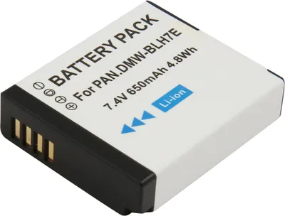 Image de Avizar, batterie pour Panasonic DMW-BLH7E Li-Ion 7,4 V 650 mAh 4,8 Wh, blanc