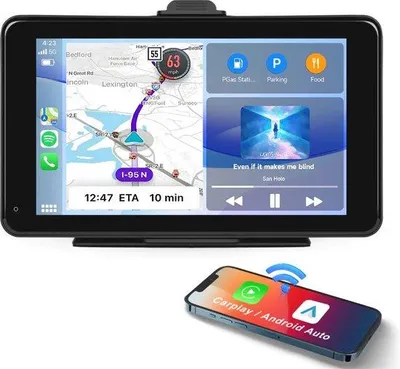 Image de Écran CarPlay 7 pouces pour voiture - Navigation en ligne - Universel - 2024