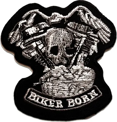 Obrázok produktu pre Biker Born - nášivka, nažehľovacia nášivka, nášivka, nášivky, na nažehlenie, veľkosť: 7,7 x 8 cm