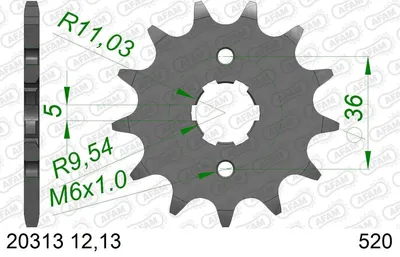 Produktbild von AFAM vorne 20313-13 Kettenritzel