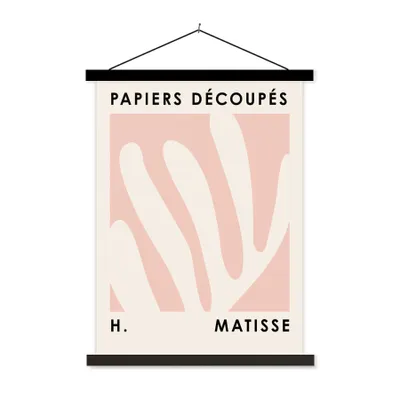 Produktbild von MuchoWow® Textilposter Matisse - Rosa - Pastell - Abstrakt 120x160 cm mit schwarzem Rahmen - Magnetischer