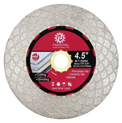 Productafbeelding van Diamantzaagblad 115 mm, tegelzaagblad voor het zagen en slijpen van tegels, marmer, graniet en kunststeen | Boorgat van 22,23 mm