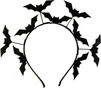 Produktbild von Schwarzer Haarreif mit Glitzer Fledermäusen für Halloween
