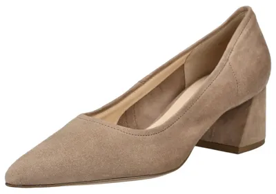 Produktbild von Högl Sheryl Pumps aus grauem Veloursleder mit Blockabsatz und Softline-System