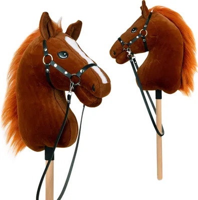 Zdjęcie produktu dla Pink Papaya Hobby Horse z kantarem i uzdą, koń hobbystyczny - Merle rozmiar S