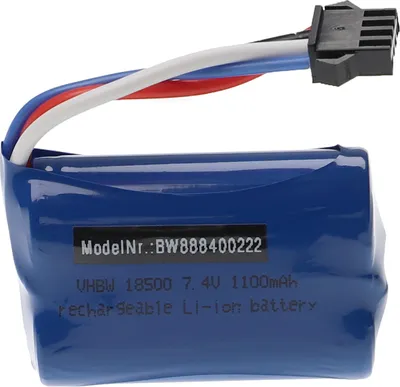 Produktbild von vhbw Akku kompatibel mit Huanqi 960 Modellbau (1100mAh, 7,4V, Li-Ion, 57 x 37 x 19 mm, SM-4P)