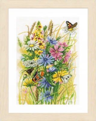 Produktbild von Lanarte Kreuzstich Set "Wildblumen Marjolein Bastin Zählstoff", Zählmuster, 30x43cm