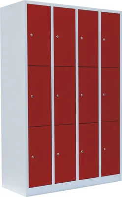 Produktbild von Schließfachschrank Wertfachschrank Fächerschrank Spind 12 Fächer grau/rot 520344
