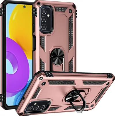 Produktbild von Galaxy M52 5G Hülle, Dual Layer Militäre Fallschutz Schutzhülle mit Ringhalterung Ständer für Samsung Galaxy M52 5G Rosa