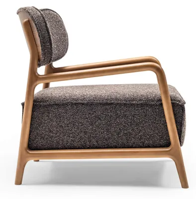 Produktbild von Sessel Ohrensessel Wohnzimmer Stoffsessel Grau Polster Einsitzer Holz