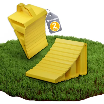 Produktbild von YZNAHRE 2 Stück Kunststoff Unterlegkeile Anhänger Rutschfeste Anhänger Keile Unterlegkeile Anhänger 20x12x11cm Unterlegkeile Auto mit Griff
