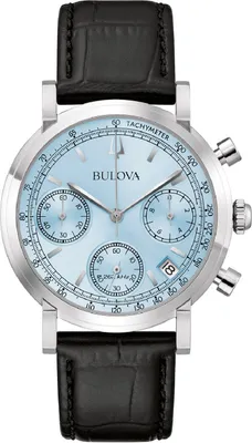 Produktbild von Bulova 96B456 Herrenuhr Chronograph Classic Schwarz/Hellblau