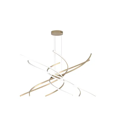 Image de Suspension Moderne Tornado Aluminium Or Led 88W D.100Cm Lumière Naturelle