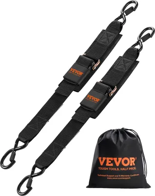 Obrázok produktu pre VEVOR upevňovacie popruhy s račňou, 5,08x60,96 cm upevňovacie popruhy s bezpečnostným zámkom S-háčiky, sada 2 ťažkých popruhov s pevnosťou pri pretrhnutí 680,4 kg a menovitou nosnosťou 226,8 kg, pre prívesy, vozidlá, lode