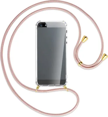 Produktbild von Handykette Backcover-Schutzhülle mit Band (Metall goldfarben) für Apple iPhone 5, 5S, SE - roségold
