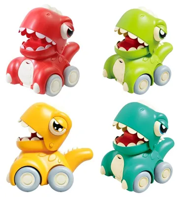 Produktbild von Set mit 4 Dinosaurier-Autos und Druckautos für Kleinkinder