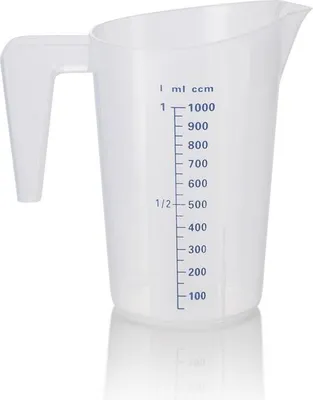 Produktbild von Messbecher, Ø 13 cm, 1 ltr., mit 50 ml Skalierung, Polypropylen