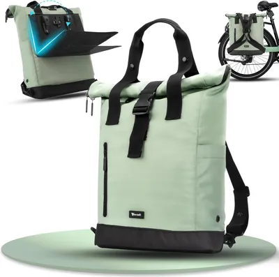 Produktbild von Famanu Fahrradtasche und Rucksack für Damen - Abnehmbare Fahrradtasche mit Klicksystem