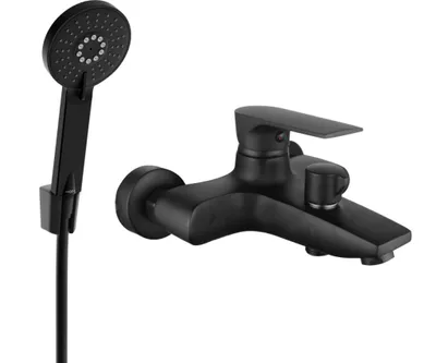 Zdjęcie produktu dla Mexen Axel R40 bateria wannowa z zestawem prysznicowym, czarna - 7383R40-70