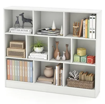 Produktbild von Bücherregal 3-Ebenen Würfelregal freistehend Weiß 120 x 24 x 104 cm