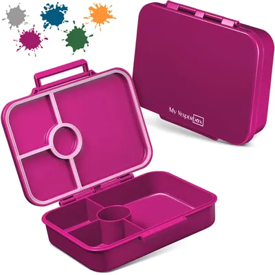 Produktbild von My Vesperbox® Brotdose für Kinder mit Fächern [BIA] - Lunchbox mit Trennfächern - Bento Box - Jausenbox - Brotzeitbox für Schule & Kindergarten - Vesperdose für Jungen & Mädchen – Lila