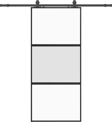 Image de vidaXL Porte coulissante avec ferrure noire 90x205 cm verre trempé