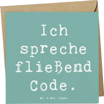 Produktbild von Mr. & Mrs. Panda Grußkarte Spruch Code Meister - Meeresbrise - Geschenk, anlasskarte, Programmierer, Klappkarte, Humor, Berufsleben, doppelkarte, Beruf, Glückwunschkarte