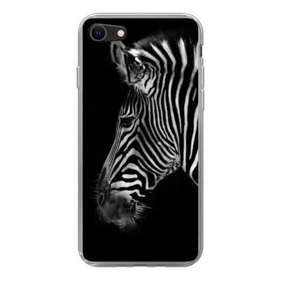 Produktbild von MuchoWow® Handyhülle Schutzhülle Hülle für iPhone SE 2022 Zebra - Wilde Tiere - Schwarz Silikon Softcase Handy Hülle - Schutzhülle