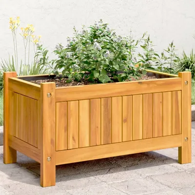 Zdjęcie produktu dla vidaXL Sadzarka z wkładką 54x31x30 cm z litego drewna akacjowego