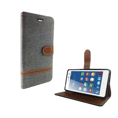 Produktbild von Tasche für ZTE Blade L7 Jeans Cover Handy Schutz Hülle Case Grau
