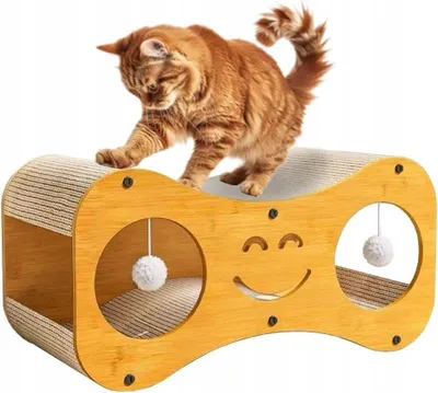 Immagine prodotto di Tiragraffi Casa per gatti Lettino in cartone con palline 60 cm