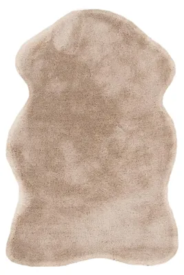 Immagine prodotto di Tappeto Padiro in morbida moquette ad alto pelo, 60 x 90 cm, color beige chiaro, design moderno e tinta unita, adatto per pavimenti riscaldati