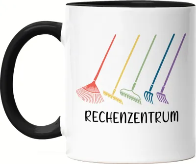 Produktbild von Rechenzentrum Tasse Schwarz Hobby-Gärtner Pflanzen Garten Blumen Geschenkidee Besen Rechen