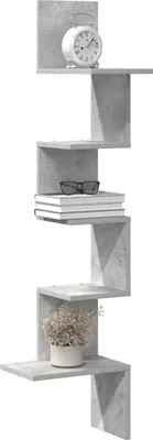 Produktbild von "im Angebot" Wand-Eckregal Betongrau 32x32x127,5 cm Holzwerkstoff - Wandregale CC24572
