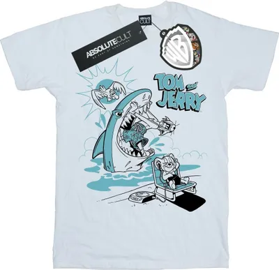 Produktbild von Tom And Jerry - "Summer Shark" T-Shirt für Herren BI52114 (3XL) (Weiß)