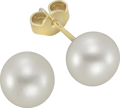 Produktbild von F Ohrstecker 333/- Gold 0,8cm gelb Süßwasserzuchtperle weiß 360320082