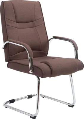 Produktbild von TPFLiving Besucherstuhl Athena Stoff Gestell Metall in Chromoptik braun